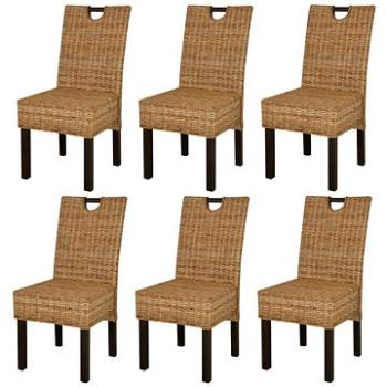 Jídelní židle 6 ks ratan kubu a mangovníkové dřevo (274361)