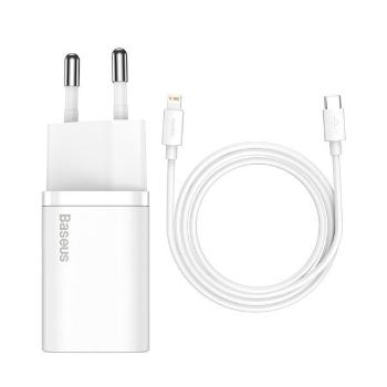 Baseus Super SI set adaptéru USB-C 20W a kabelu USB-C do Lightning 1m, bílá