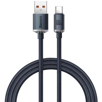 Baseus Crystal Shine Series nabíjecí / datový kabel USB-A / USB-C 100W 2m, černá (CAJY000501)