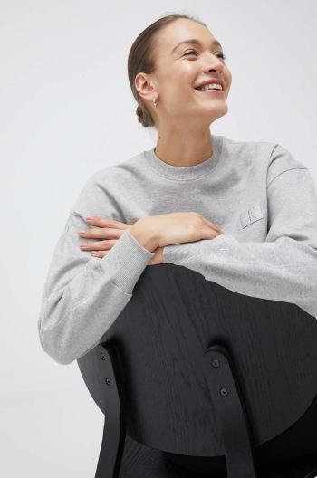 Bavlněná mikina Calvin Klein Jeans dámská, šedá barva, hladká