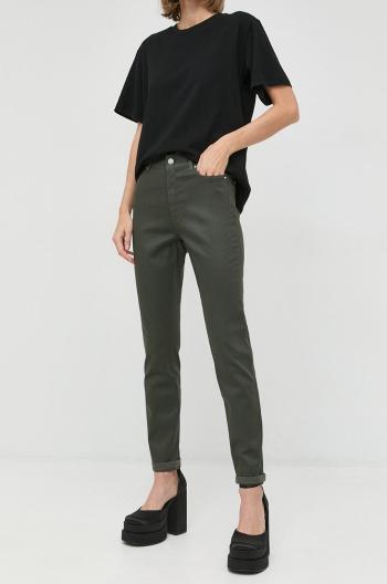 Kalhoty Marella dámské, zelená barva, přiléhavé, high waist