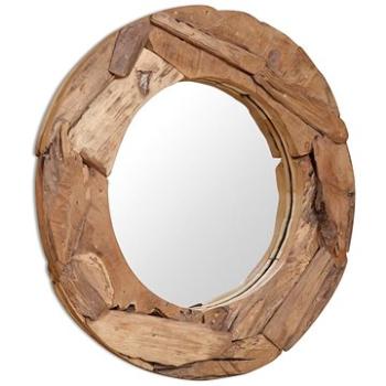 Dekorativní zrcadlo, kulaté, teak, 80 cm (244561)