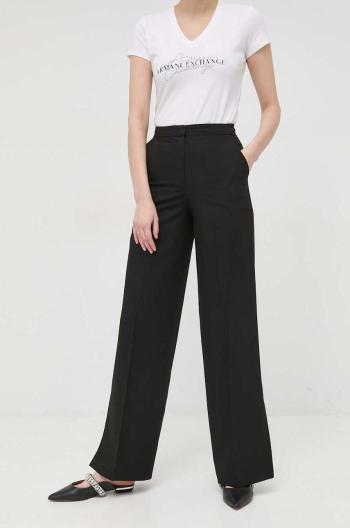 Kalhoty Silvian Heach dámské, černá barva, široké, high waist