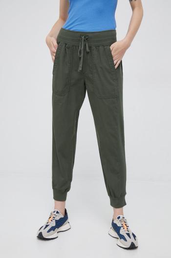Kalhoty Lauren Ralph Lauren dámské, zelená barva, high waist