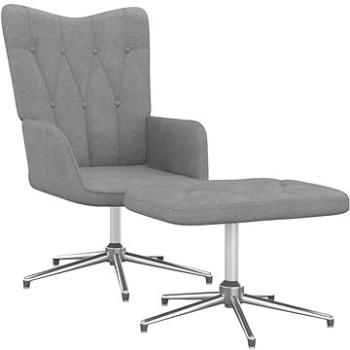Relaxační křeslo se stoličkou světle šedé textil, 327600 (327600)