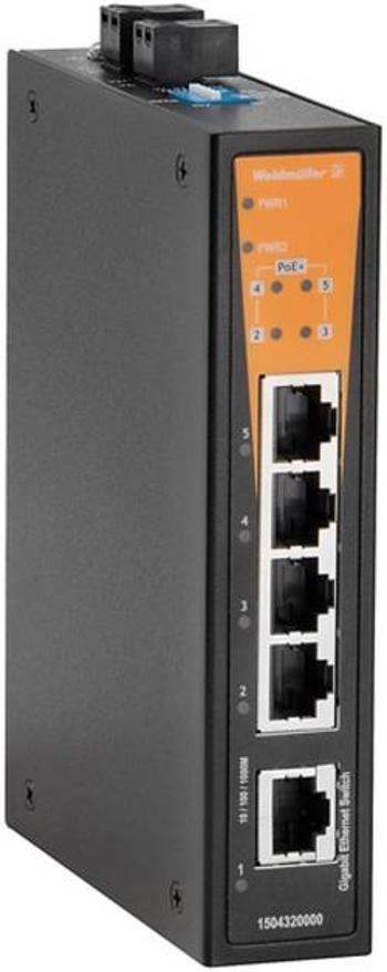 Průmyslový ethernetový switch Weidmüller, IE-SW-BL05T-1GT-4GTPOE, 10 / 100 / 1000 MBit/s, funkce PoE