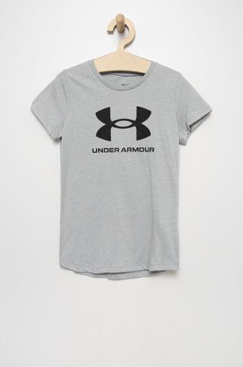 Dětské tričko Under Armour 1361182 šedá barva