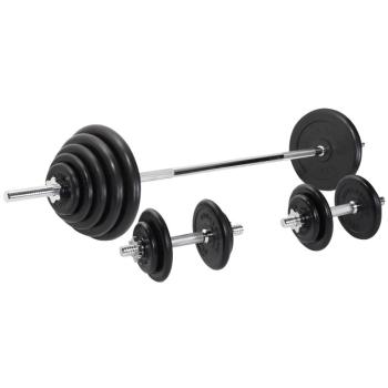 Gorilla Sports Činkový set, pogumované kotouče, 100 kg