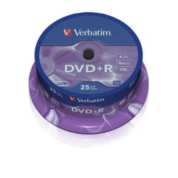 VERBATIM DVD+R 4,7GB 16x 25SP, 43500