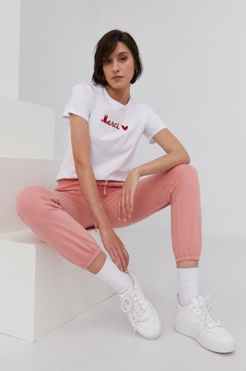 Kalhoty Answear Lab dámské, růžová barva, hladké