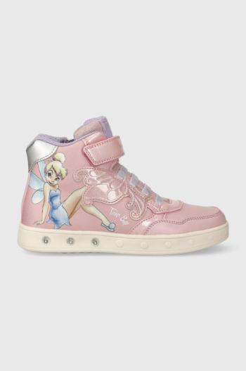 Dětské sneakers boty Geox x Disney růžová barva