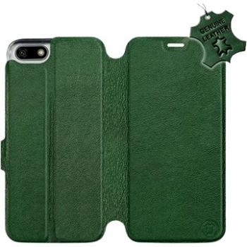 Flip pouzdro na mobil Honor 7S - Zelené - kožené -   Green Leather (5903226525775)