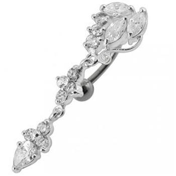 Šperky4U Stříbrný piercing do pupíku - BP01132-C
