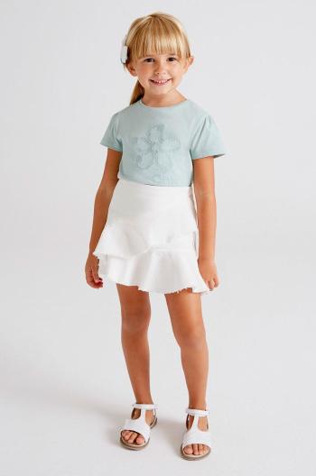 Dětská sukně Mayoral béžová barva, mini, áčková