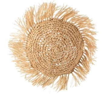 Dekorační kulatý polštářek z přírodní trávy Raffia natural - 45*15*45 cm 12340