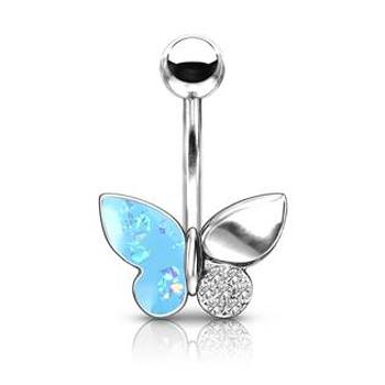 Šperky4U Piercing do pupíku motýlek - WP01331-Q