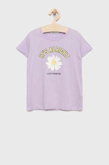 Dětské bavlněné tričko Tom Tailor fialová barva