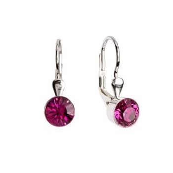 EVOLUTION GROUP CZ Stříbrné náušnice s krystaly Crystals from Swarovski® Fuchsia - 31112.3 Fuchsia