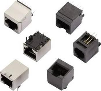 Modulární zásuvka, vestavná vertikální RJ45 MH Connectors MHRJJ88NFV, počet pólů: 8P8C, černá, 1 ks