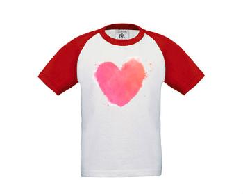 Dětské tričko baseball watercolor heart