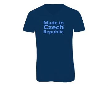 Pánské triko s výstřihem do V Made in Czech republic