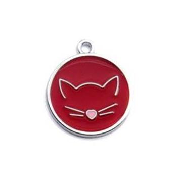 Šperky4U Kulatá Kočičí známka - kočička - PZ019-R