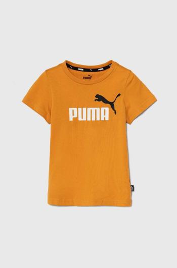 Dětské bavlněné tričko Puma černá barva, s potiskem