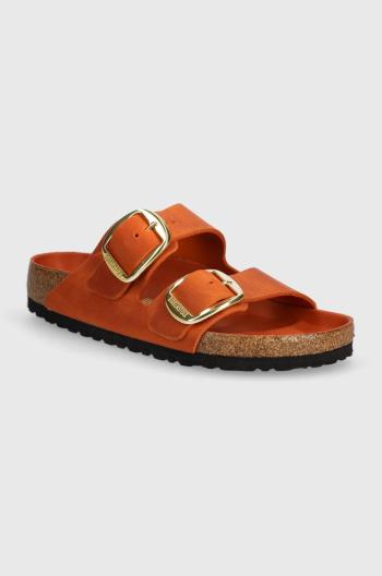 Nubukové pantofle Birkenstock Arizona Big Buckle oranžová barva, 1026609