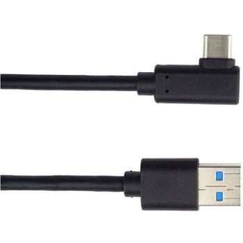 PremiumCord Kabel USB typ C/M zahnutý konektor 90° - USB 3.0 A/M, 1m (ku31cz1bk)