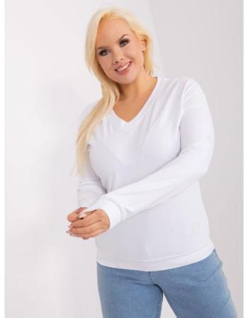 Dámská halenka s nášivkou plus size bílá