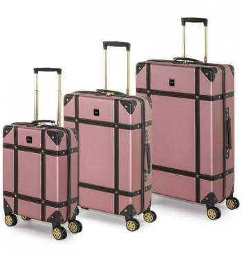 ROCK TR-0193 Vintage S/M/L sada 3 cestovných kufrov TSA 55/68/78 cm Pink