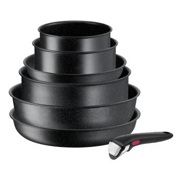 Sada hrnců INGENIO BLACK STONE L3998702, sada 7 ks, černá, hliník, Tefal