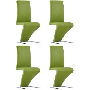 Jídelní židle s cik-cak designem 4 ks zelené umělá kůže  (3052959)