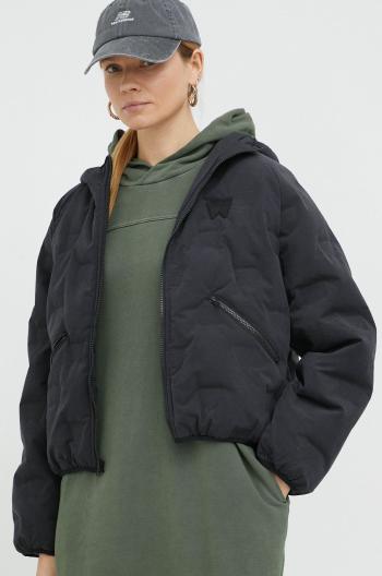 Péřová bunda Wrangler dámská, černá barva, zimní