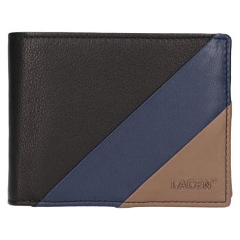Lagen pánská peněženka kožená BLC-5315 Black/navy/taupe