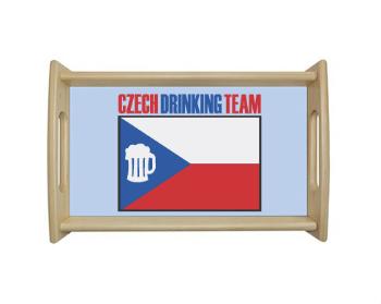 Dřevěný podnos Czech drinking team