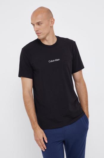 Pyžamové tričko Calvin Klein Underwear černá barva, hladké
