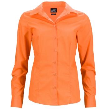 James & Nicholson Dámská košile s dlouhým rukávem JN641 - Oranžová | XXXL