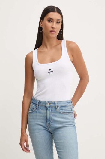 Top Guess Jeans dámský, bílá barva, W4YP48 KA0H1