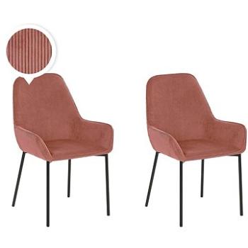 Sada 2 růžových manšestrových jídelních židlí LOVERNA, 227041 (beliani_227041)
