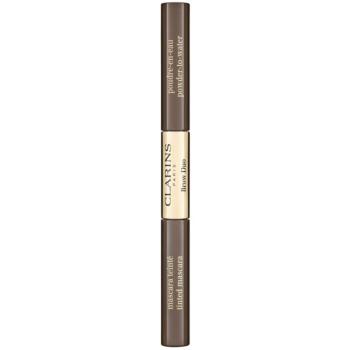 Clarins Brow Duo set pro úpravu obočí pro fixaci a tvar odstín 04 - Medium Brown 2,8 g