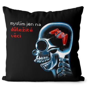 Polštář Důležité věci – joystick (Velikost: 55 x 55 cm)