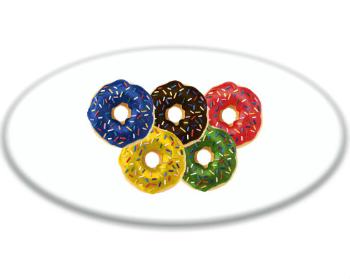 3D samolepky ovál - 5ks Donut olympics