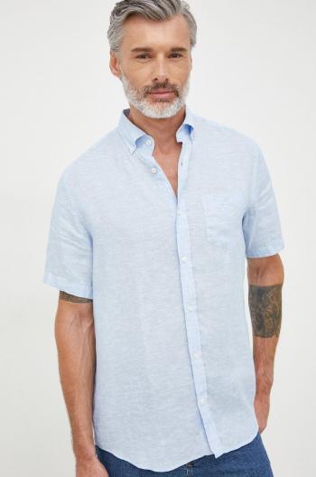 Plátěná košile Gant pánská, slim, s límečkem button-down