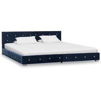 Rám postele modrý samet 160x200 cm (280395)