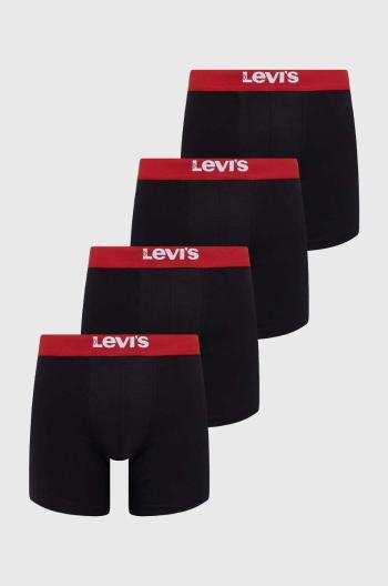 Boxerky Levi's 4-pack pánské, černá barva