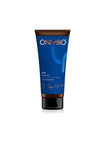 OnlyBio Pánský osvěžující mycí gel na obličej, tělo i vlasy (200 ml)