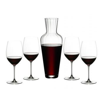 Sada 5 ks – Karafa Mosel a sklenice na červené víno Cabernet