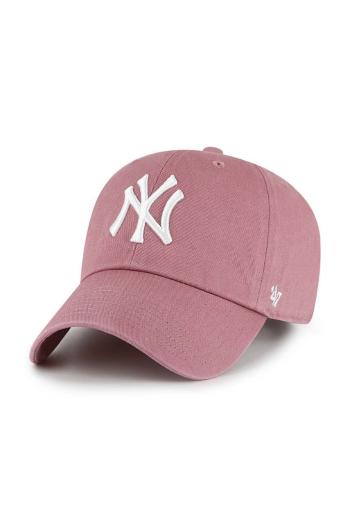 Bavlněná baseballová čepice 47brand Mlb New York Yankees vínová barva, s aplikací