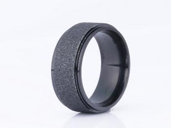 Ziskoun Prsten z pískované chirurgické oceli- černý SR00009 Velikost: 10